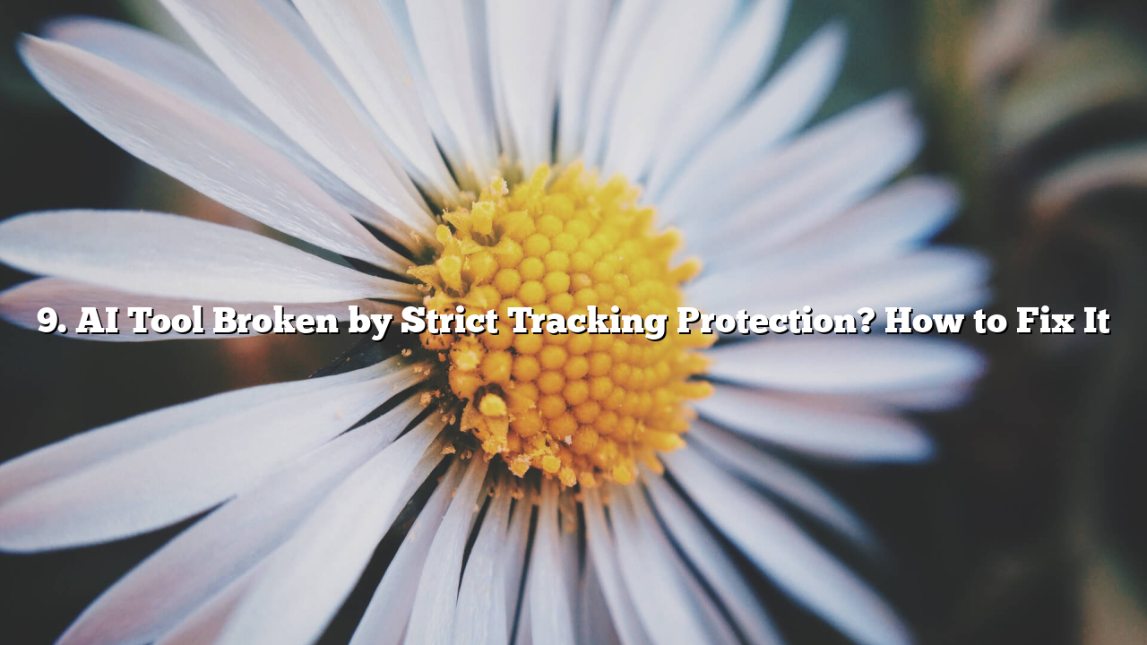 9. AI Tool Broken by Strict Tracking Protection? How to Fix It